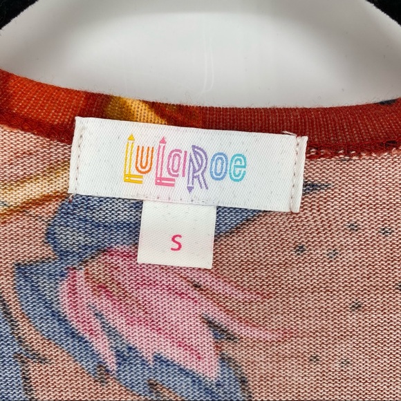 Lularoe Sarah red floral duster open cardigan - Picture 7 of 9